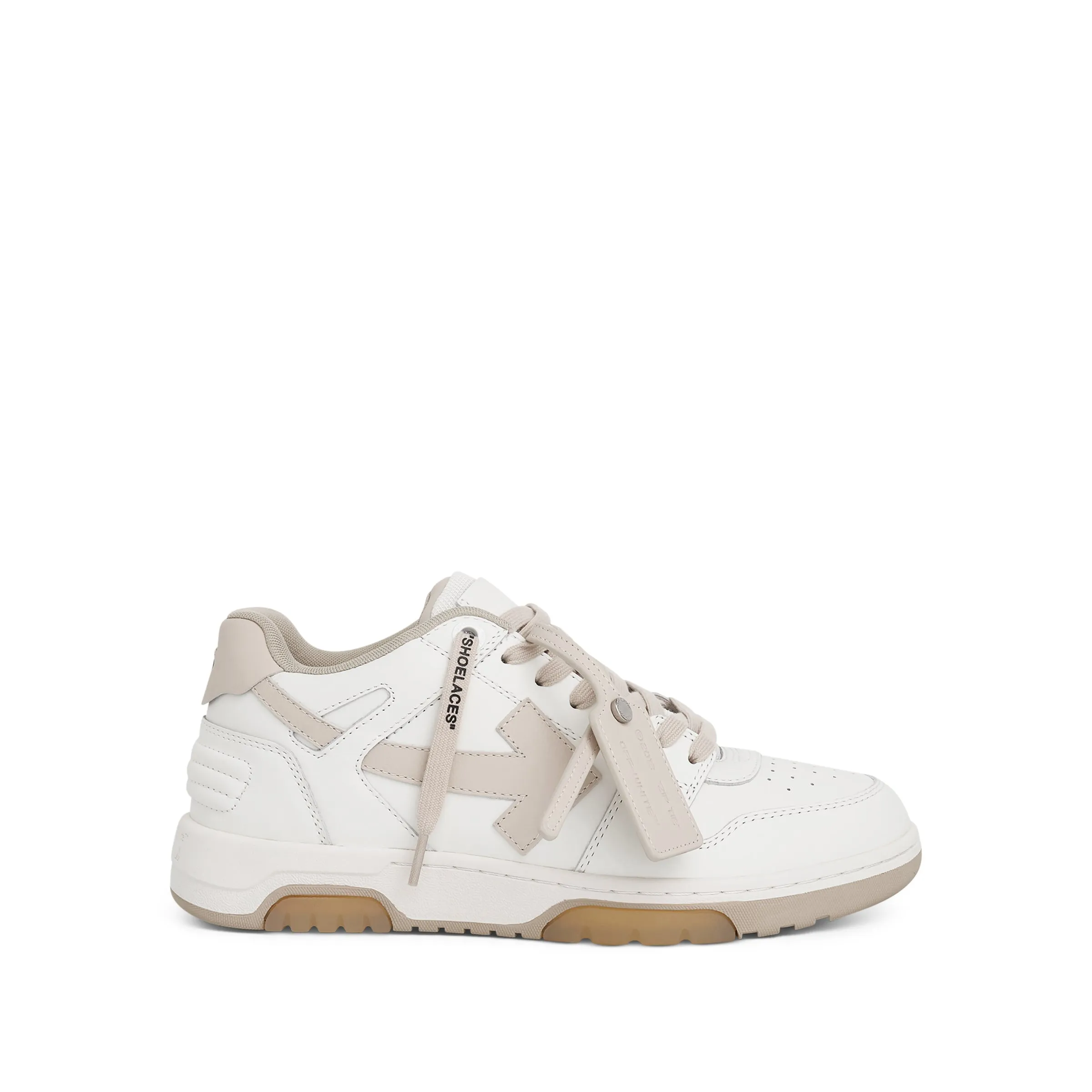 Out Of Office Calf Leather Sneaker in White & Beige sold by MARAIS