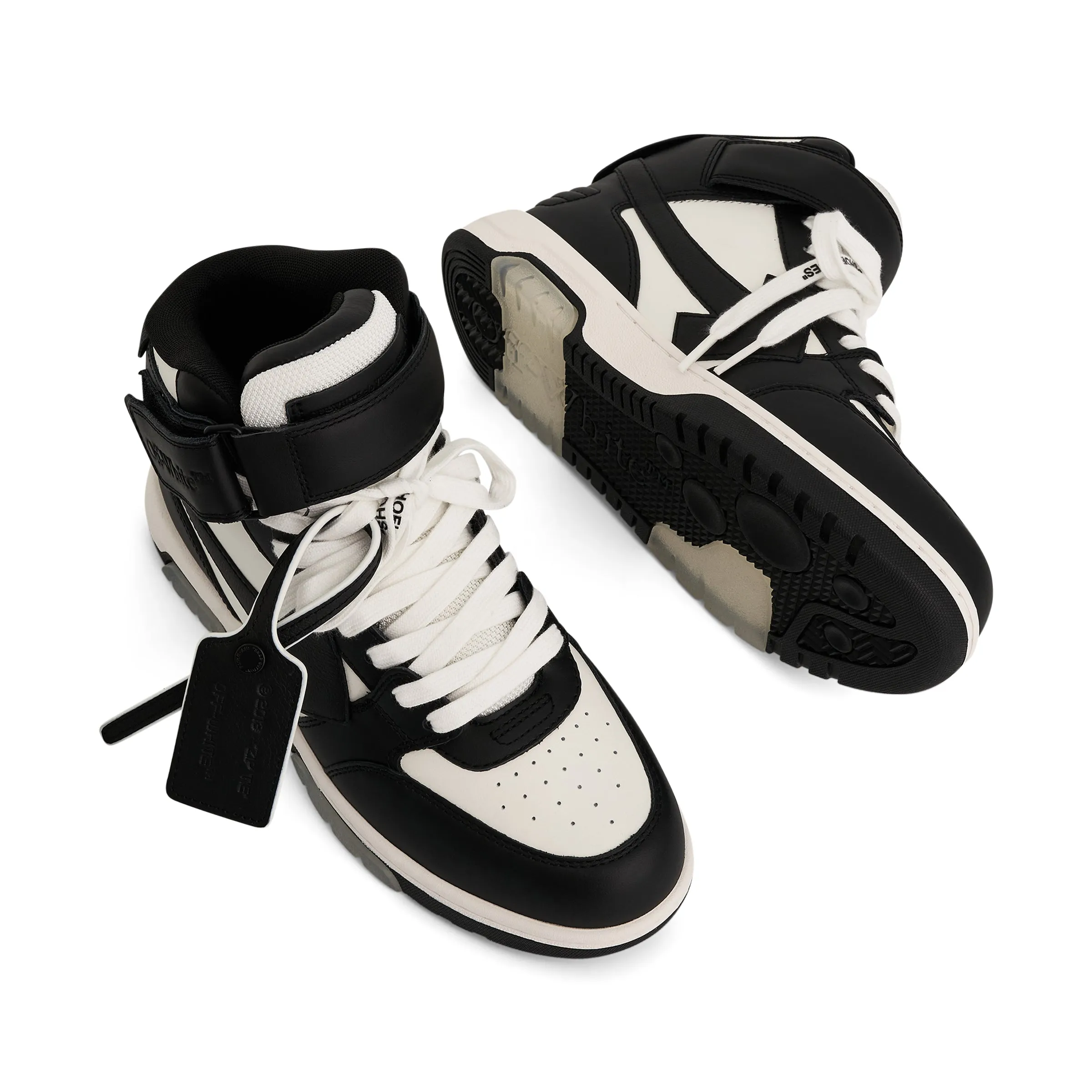 Out of Office Mid Top Leather Sneakers in Black/White sold by MARAIS product image thumbnail 4