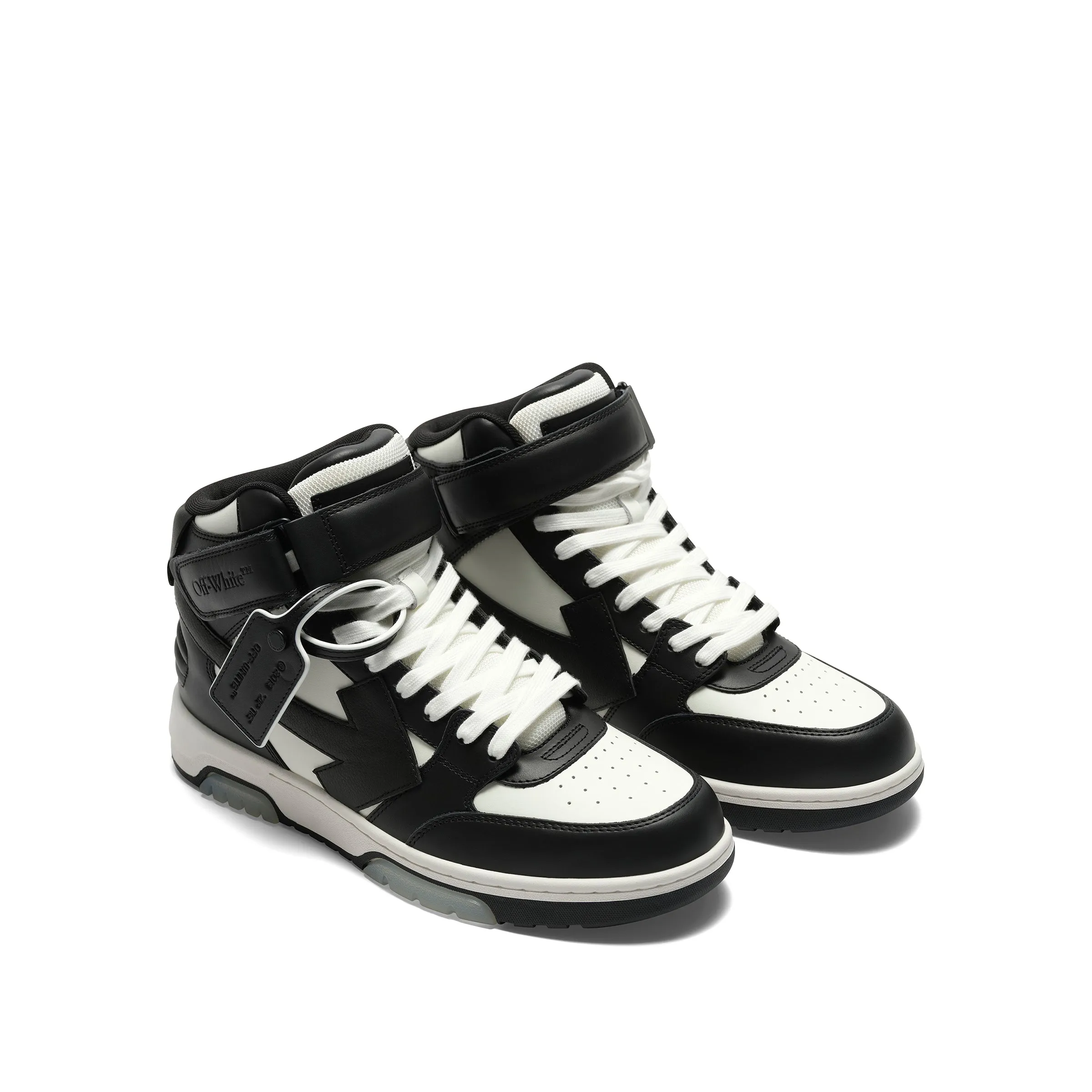 Out of Office Mid Top Leather Sneakers in Black/White sold by MARAIS product image thumbnail 2