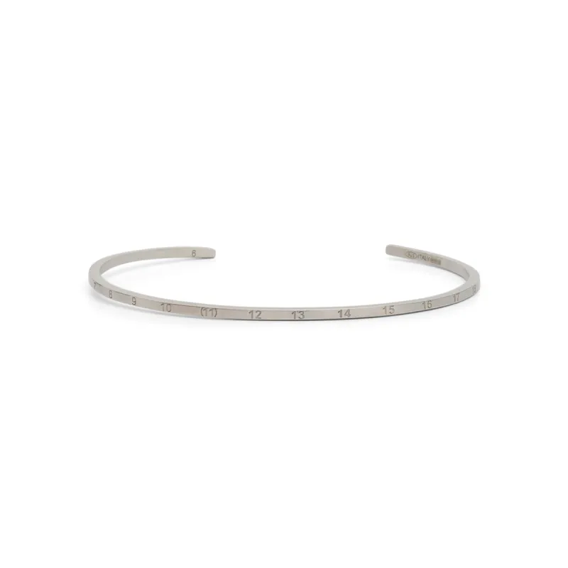 Numerical Cuff 2mm Bracelet in Silver sold by MARAIS