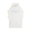 Sleeveless Logo Hoodie in Stone White sold by MARAIS
