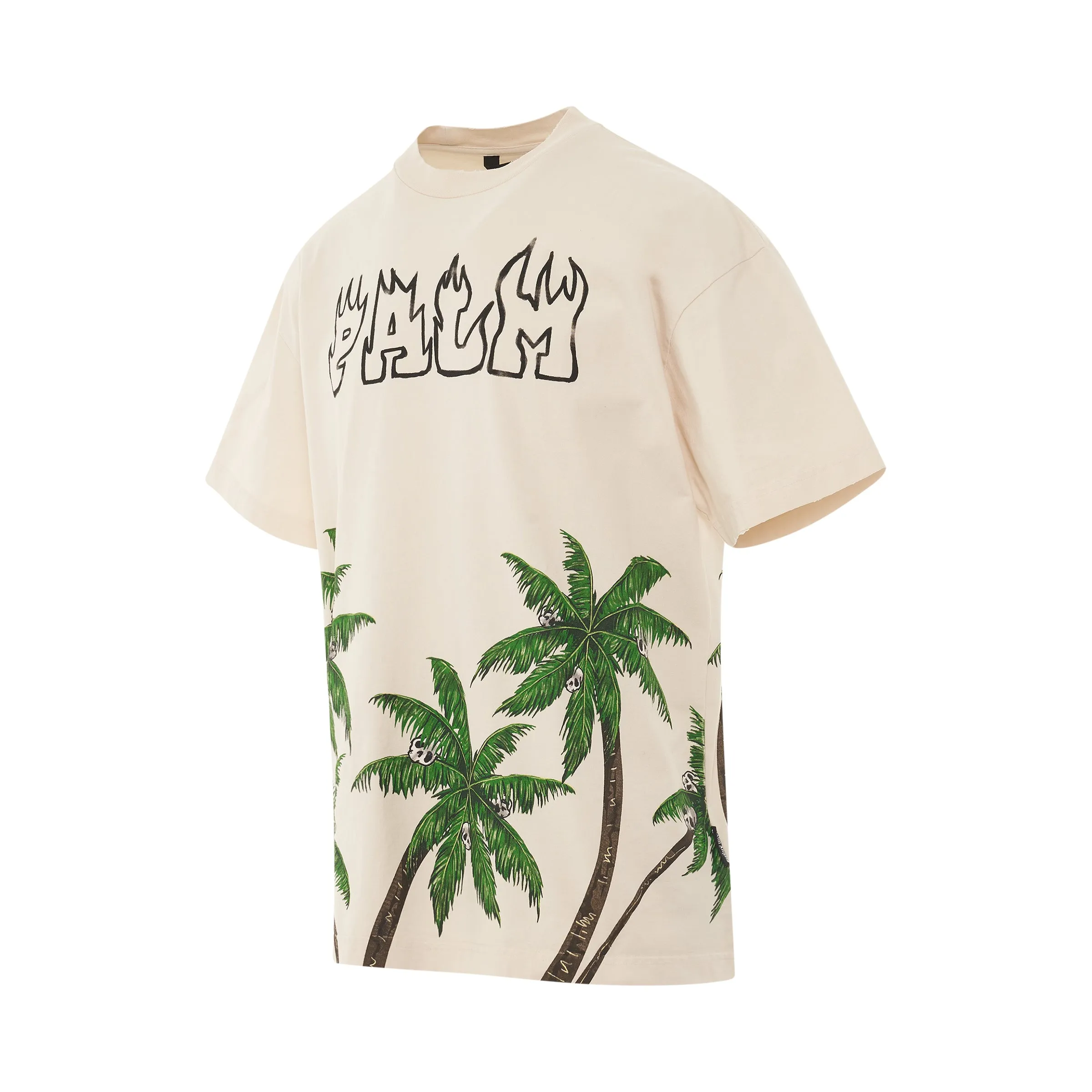 Palm&Skull Vintage T-Shirt in White/Green sold by MARAIS product image thumbnail 2