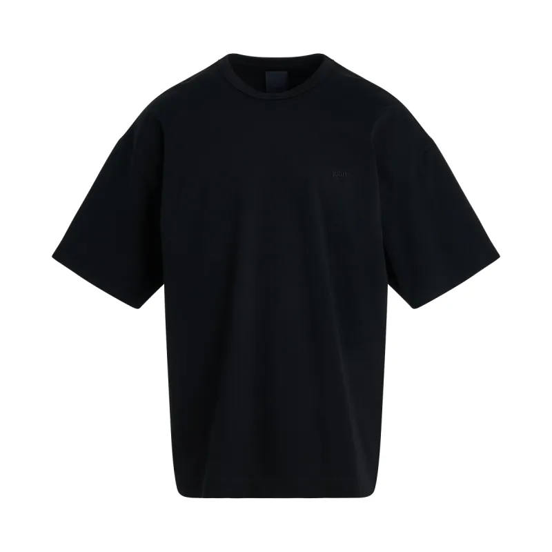 Semi-Over Fit Graphic Embroidered T-Shirt in Black sold by MARAIS