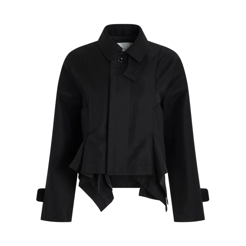 Cotton Gabardine Jacket in Black sold by MARAIS