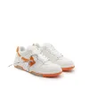 Out Of Office Calf Leather Sneaker in White Orange sold by MARAIS
