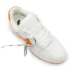 Out Of Office Calf Leather Sneaker in White Orange sold by MARAIS
