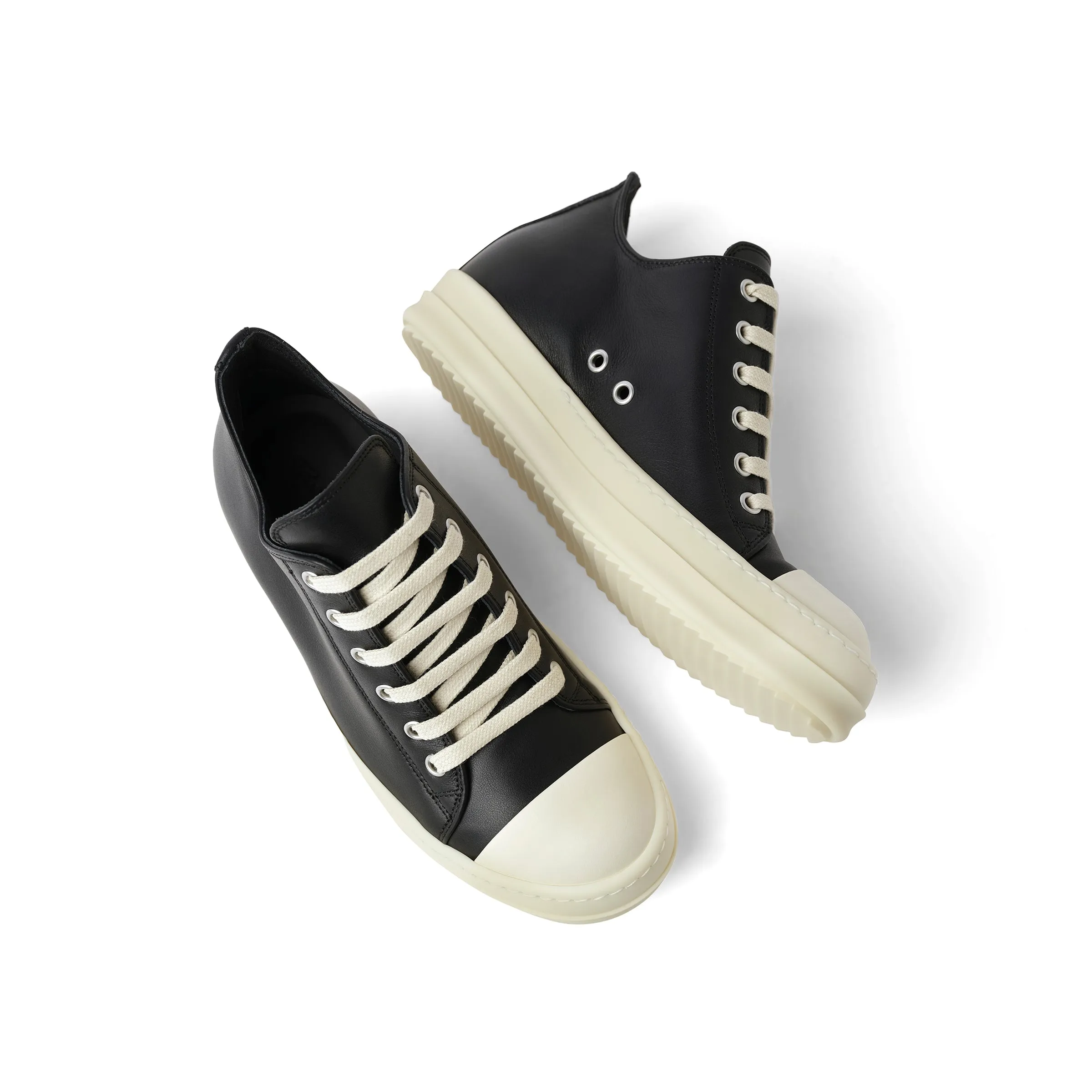 Full Grain Leather Low Sneaker in Black/Milk sold by MARAIS product image thumbnail 4