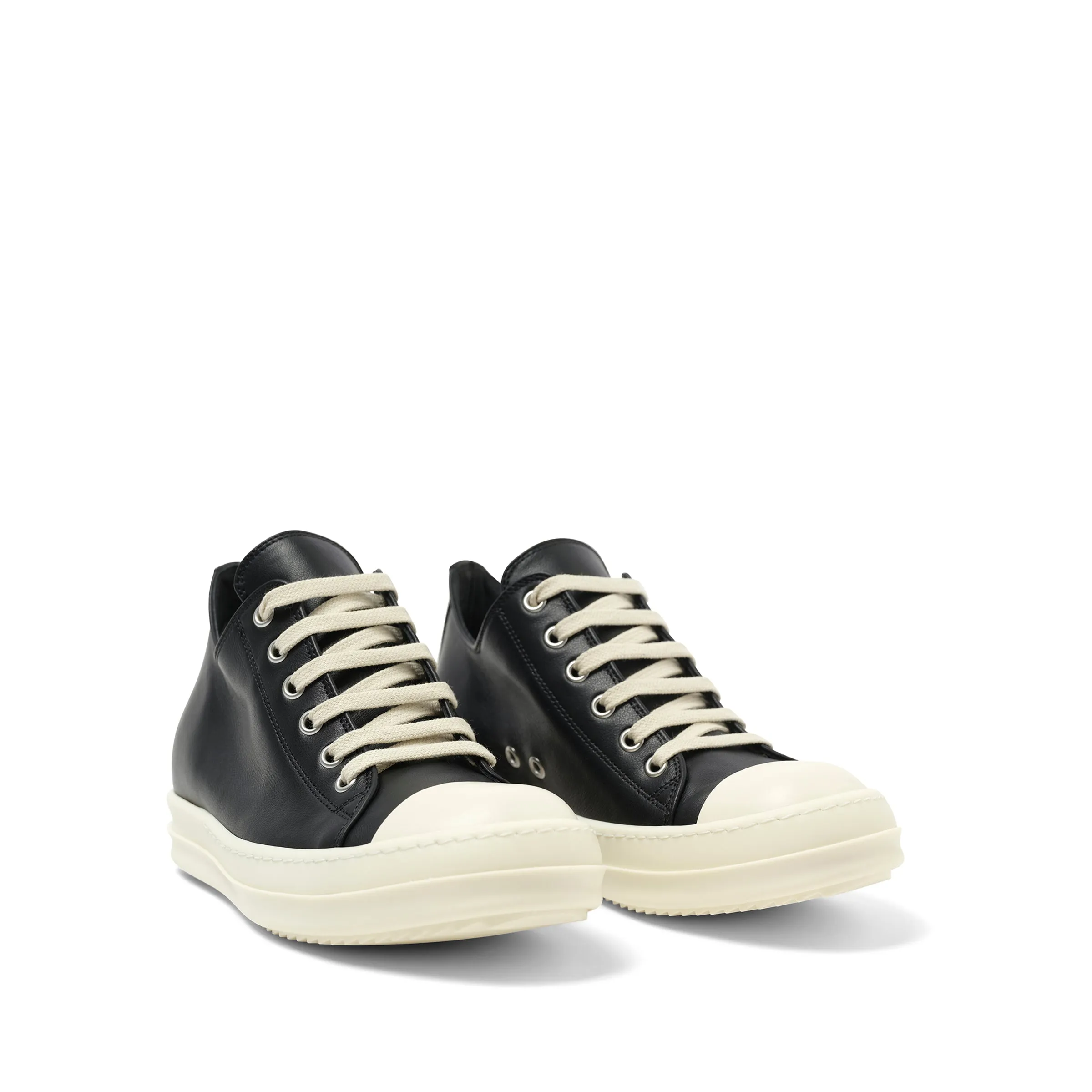 Full Grain Leather Low Sneaker in Black/Milk sold by MARAIS product image thumbnail 2
