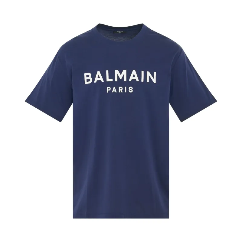 Classic Logo Print T-Shirt in Navy sold by MARAIS