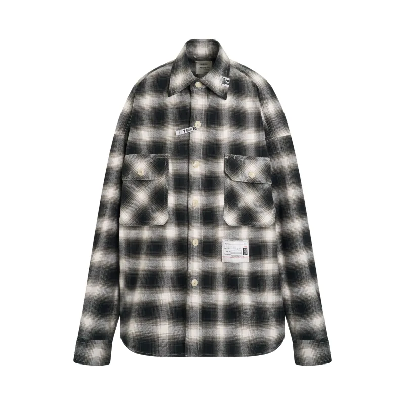 Huge Check Long Sleeve Shirt in White sold by MARAIS