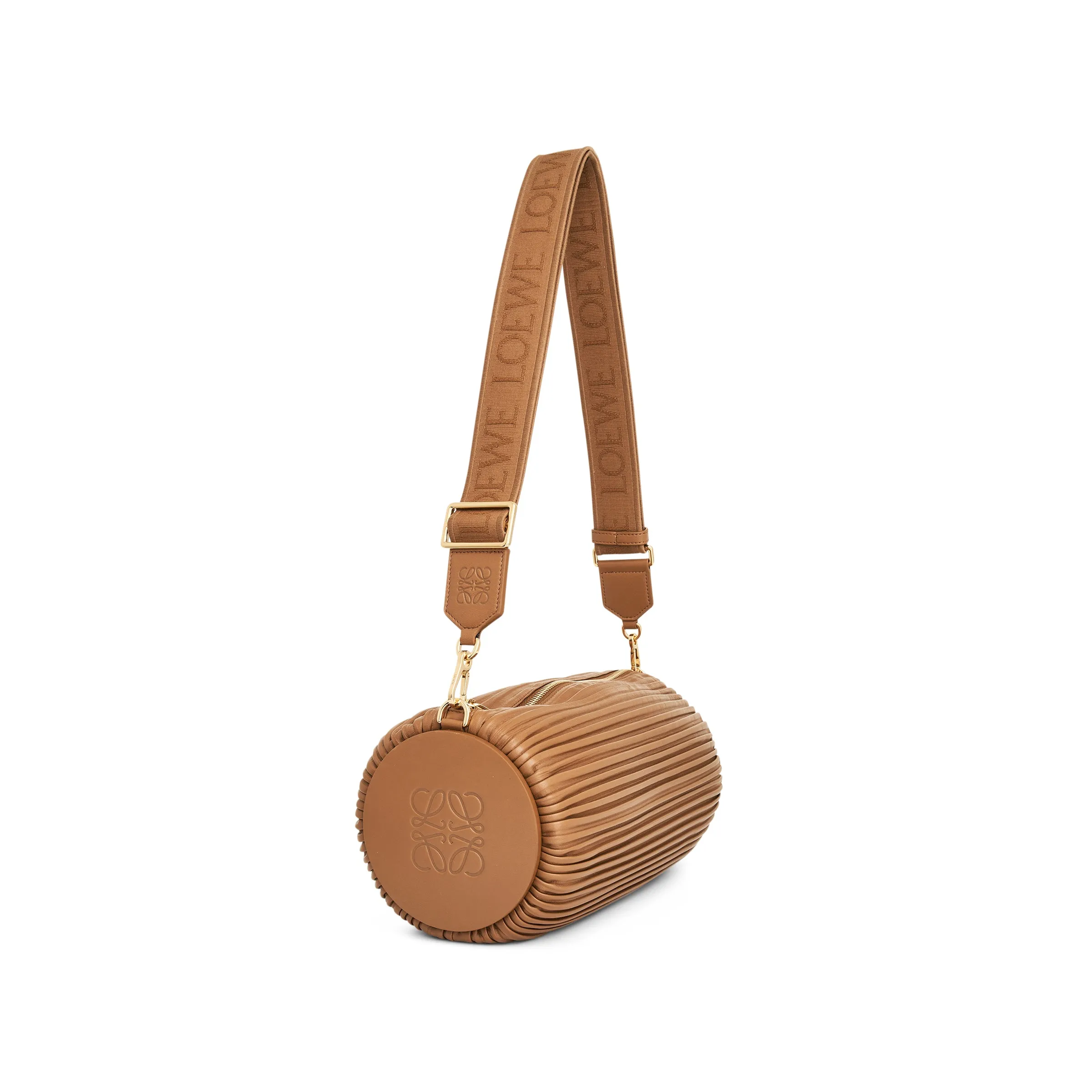 Large Bracelet Pouch Bag in Pleated Nappa in Oak sold by MARAIS product image thumbnail 2