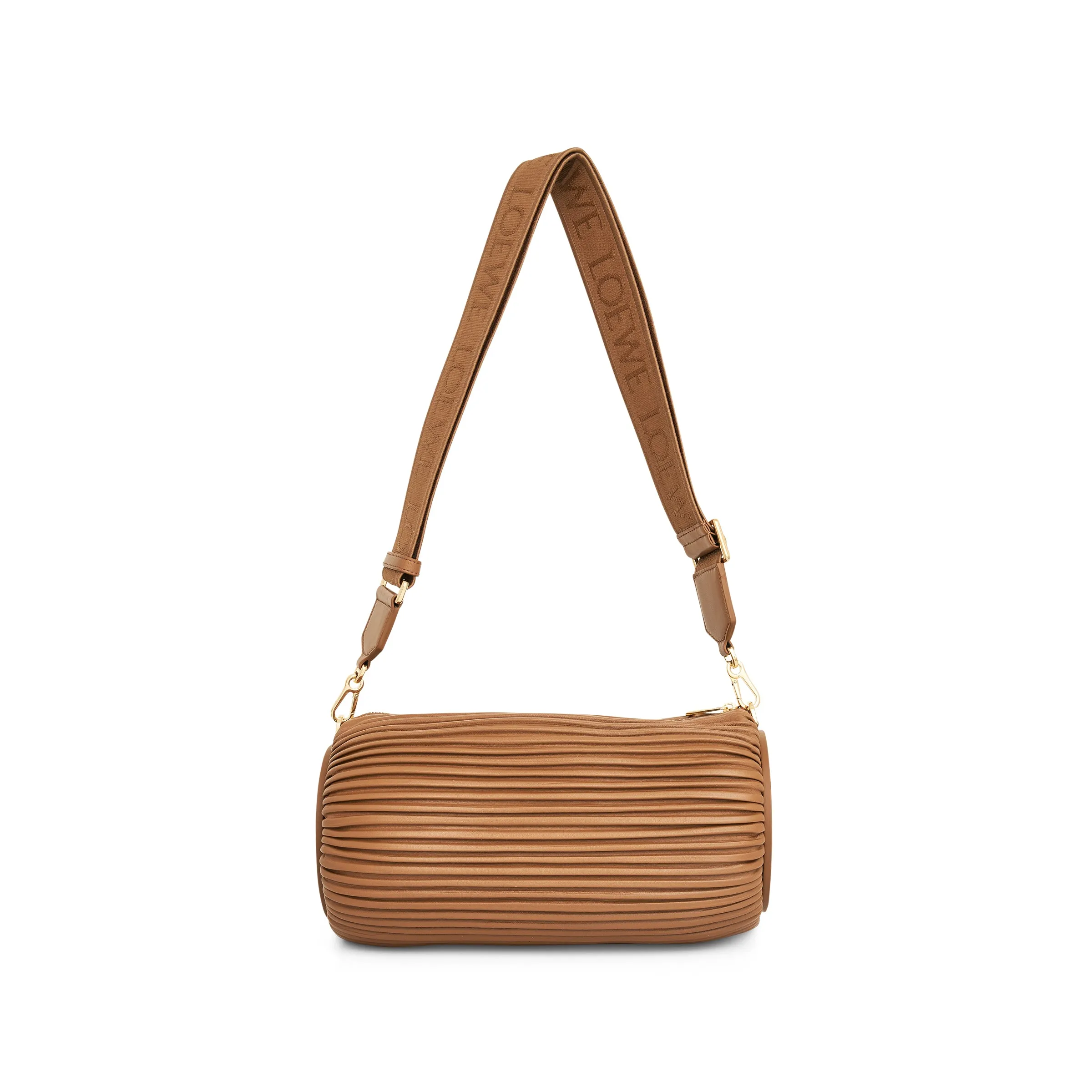 Large Bracelet Pouch Bag in Pleated Nappa in Oak sold by MARAIS product image thumbnail 3
