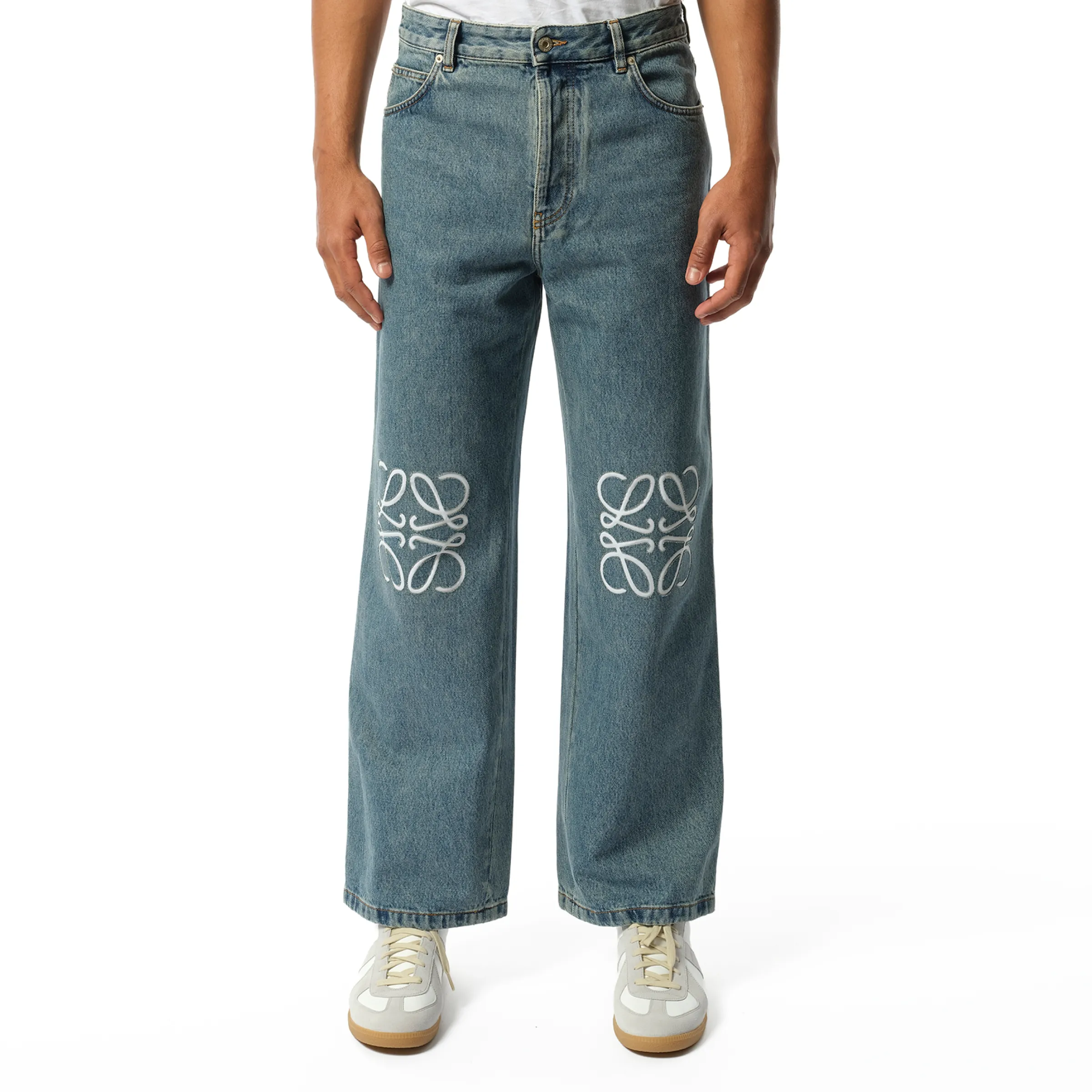 Anagram Baggy Jeans AF in Mid Blue Denim sold by MARAIS