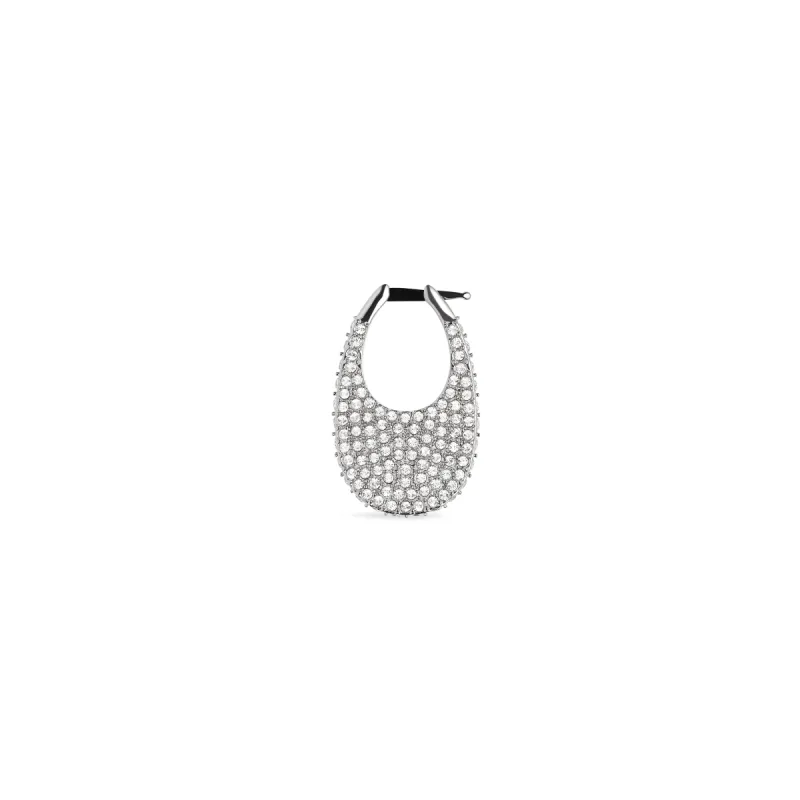 Crystal Embellished Medium Swipe Earring in Silver sold by MARAIS