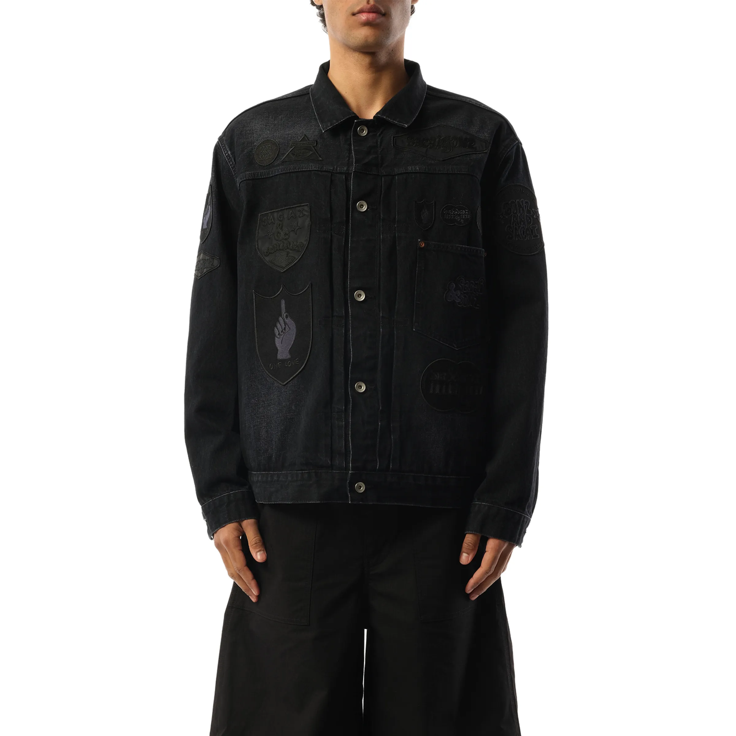 Sacai Gonz Denim Jacket in Black sold by MARAIS