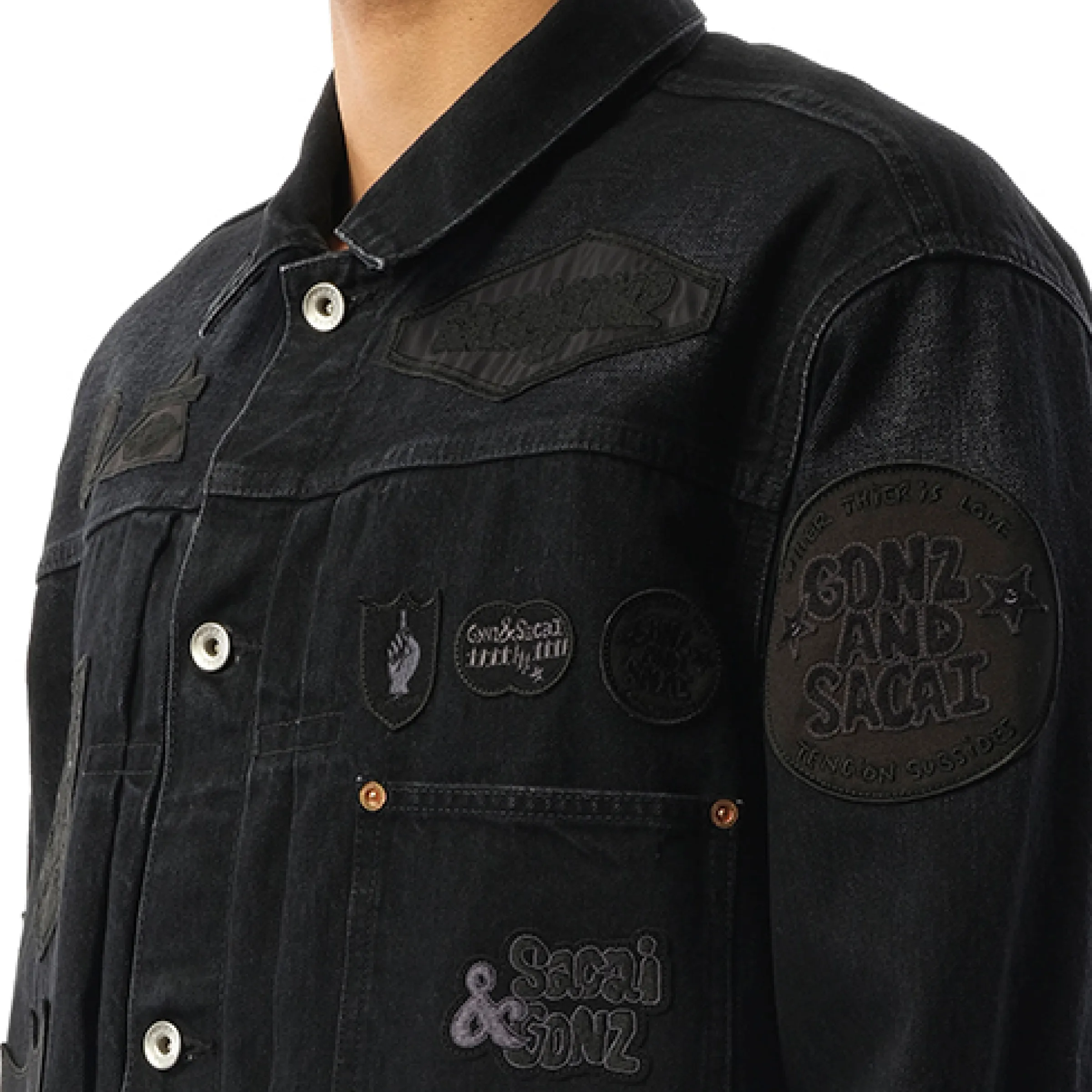 Sacai Gonz Denim Jacket in Black sold by MARAIS product image thumbnail 3
