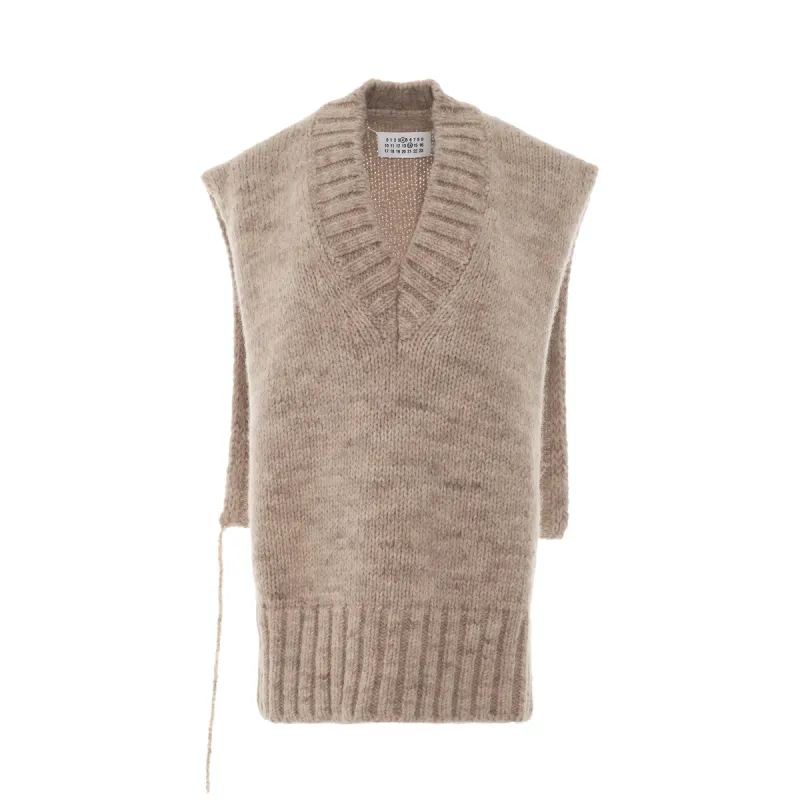 Botanical Dye Knit Vest in Light Brown sold by MARAIS