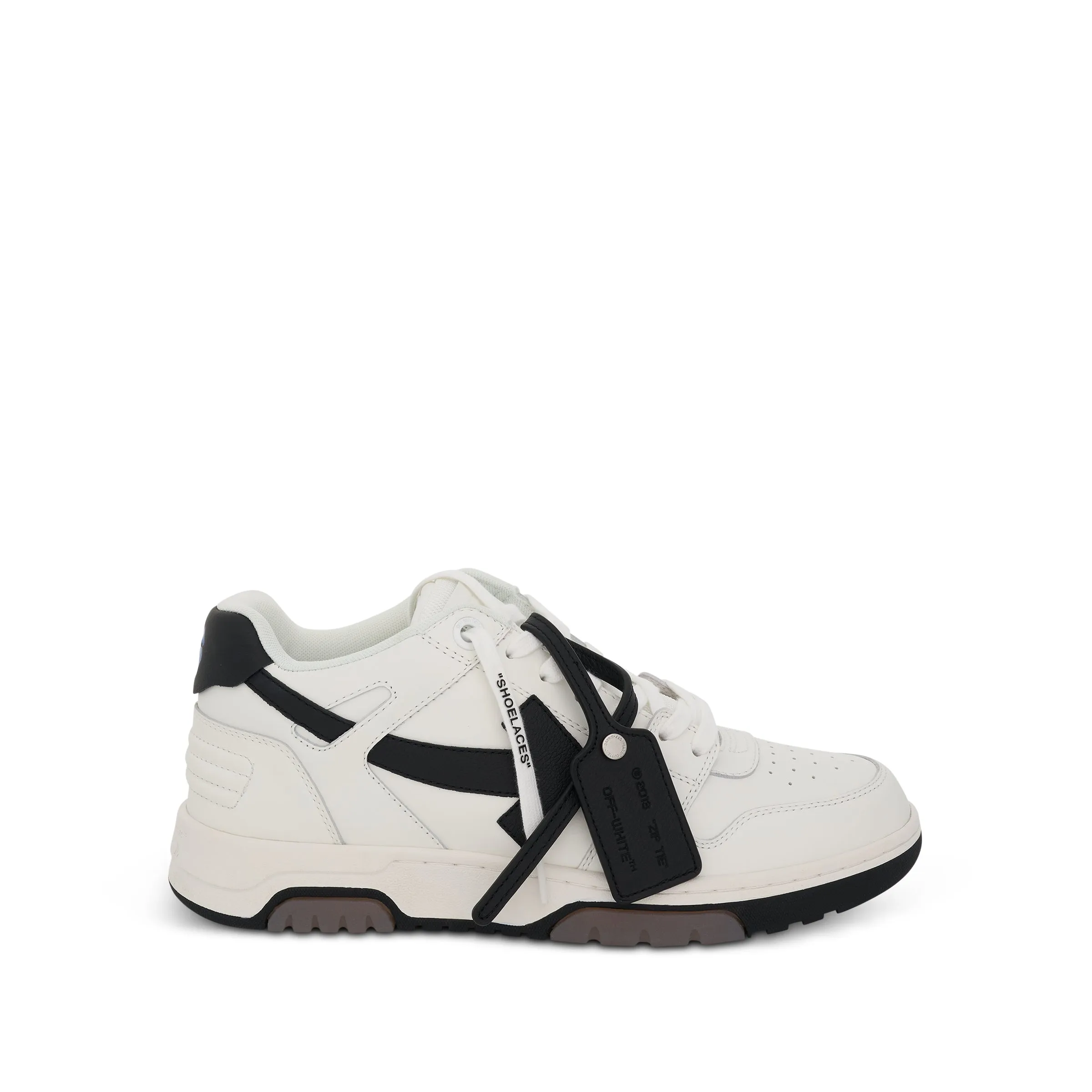Out Of Office Calf Leather Sneaker in White/Black sold by MARAIS