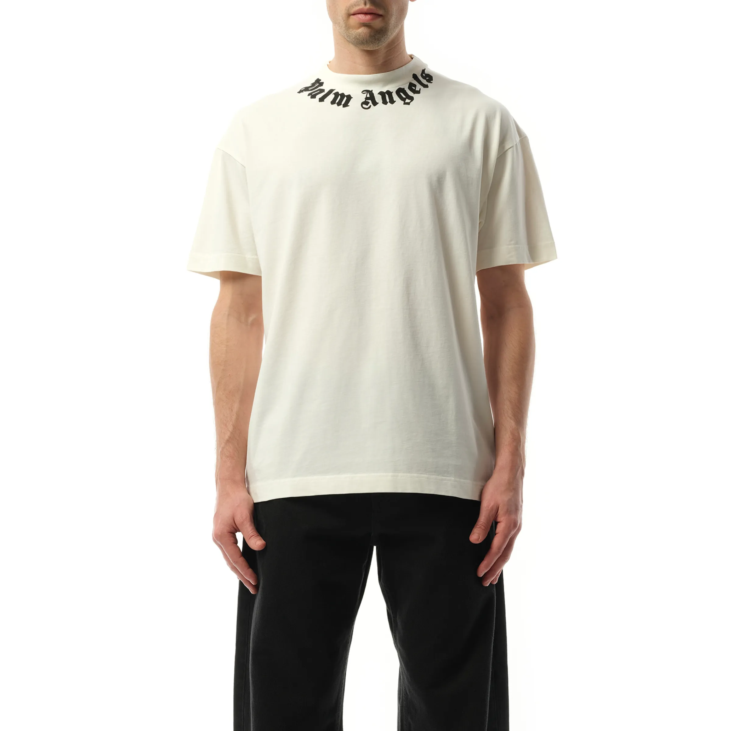 Neck Logo T-Shirt In Off White/Black sold by MARAIS