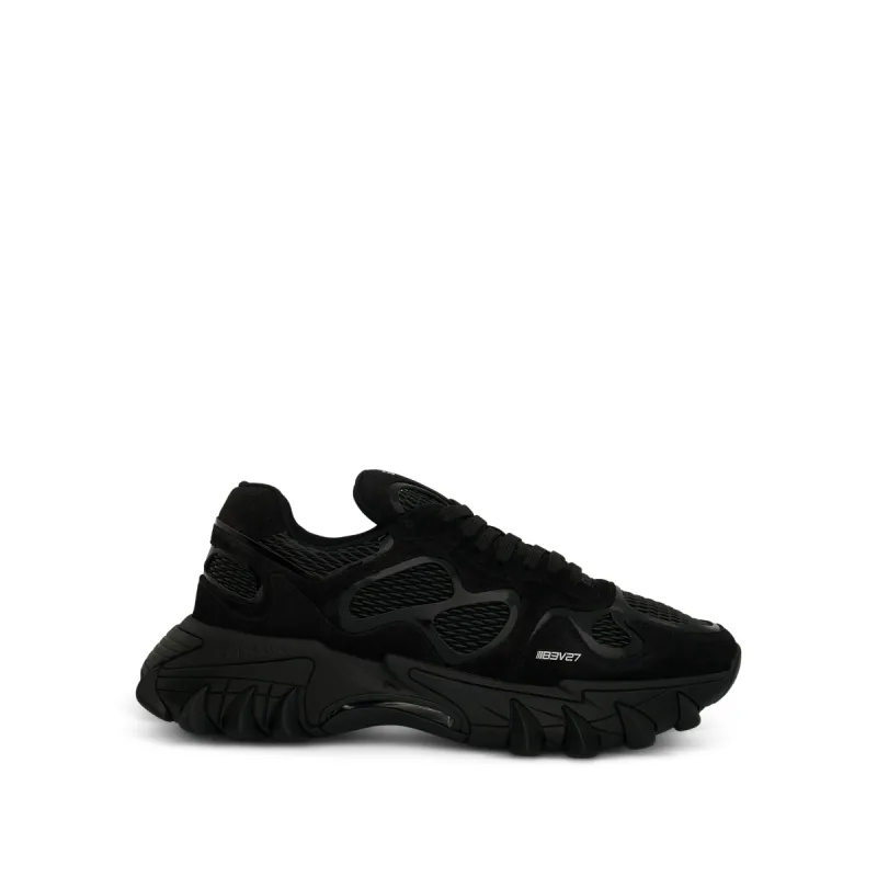 B-East Suede & Mesh Sneaker in Black sold by MARAIS