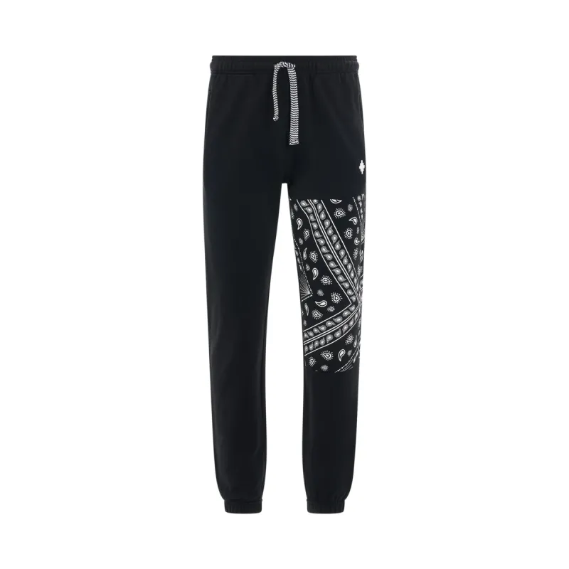Bandana Relax Sweatpants in Black/White sold by MARAIS