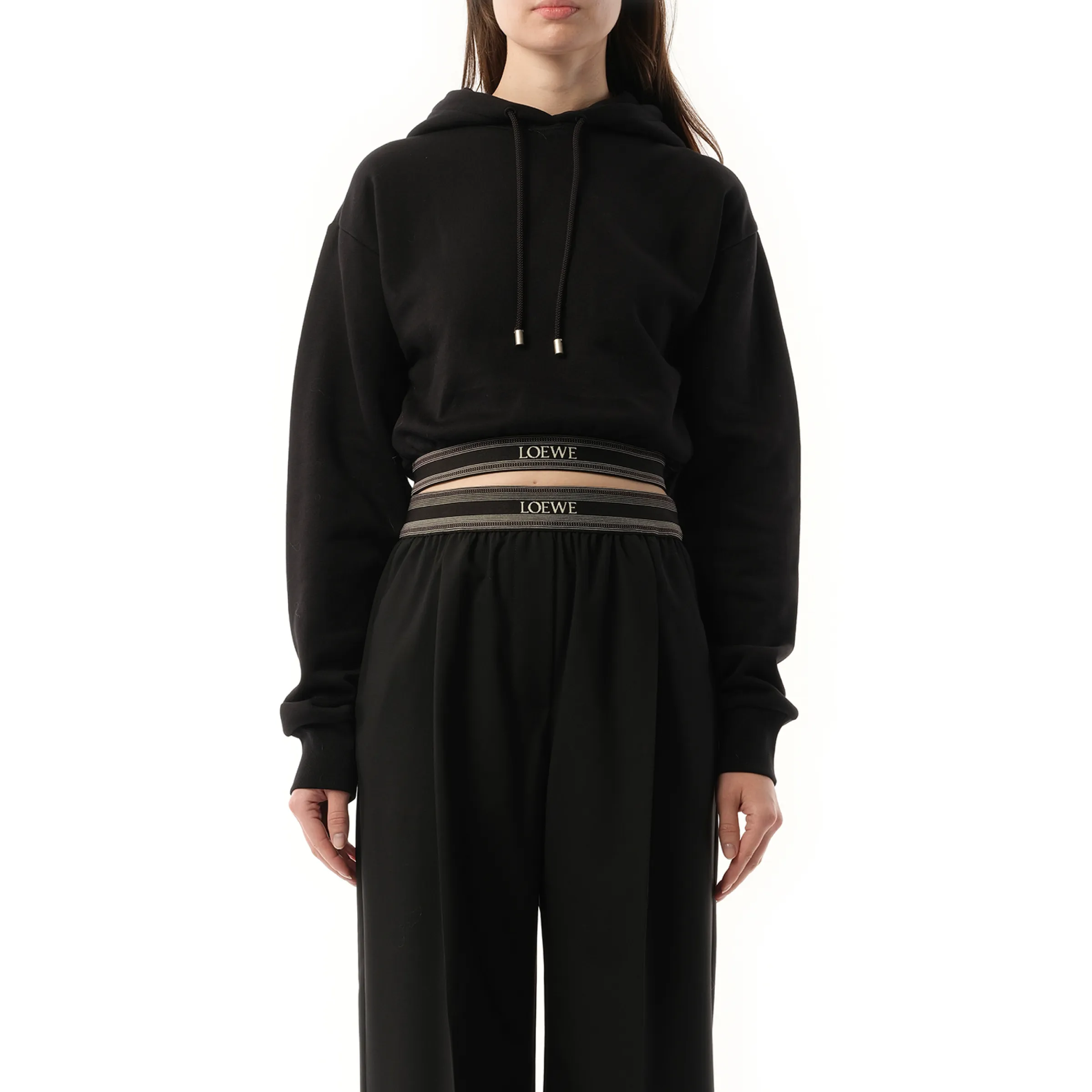 Cropped Hoodie in Black sold by MARAIS
