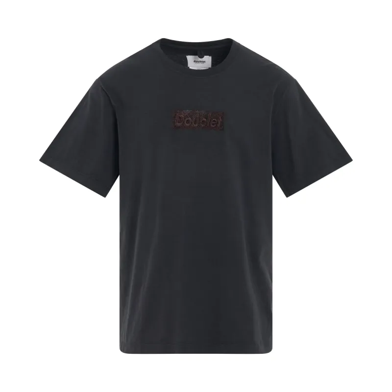 Rust Embroidery T-Shirt in Black sold by MARAIS