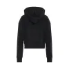Flocked Logo Detail Cropped Eco Hoodie in Black sold by MARAIS