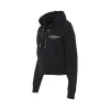 Flocked Logo Detail Cropped Eco Hoodie in Black sold by MARAIS
