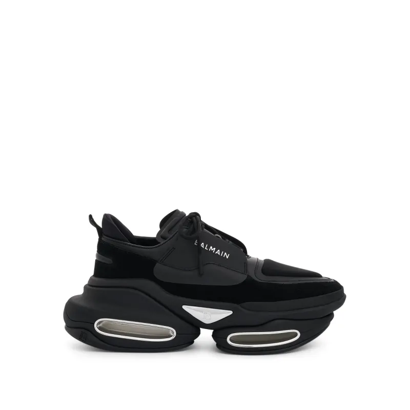 B-Bold Low Puffy Neoprene & Calfskin Sneaker in Black sold by MARAIS