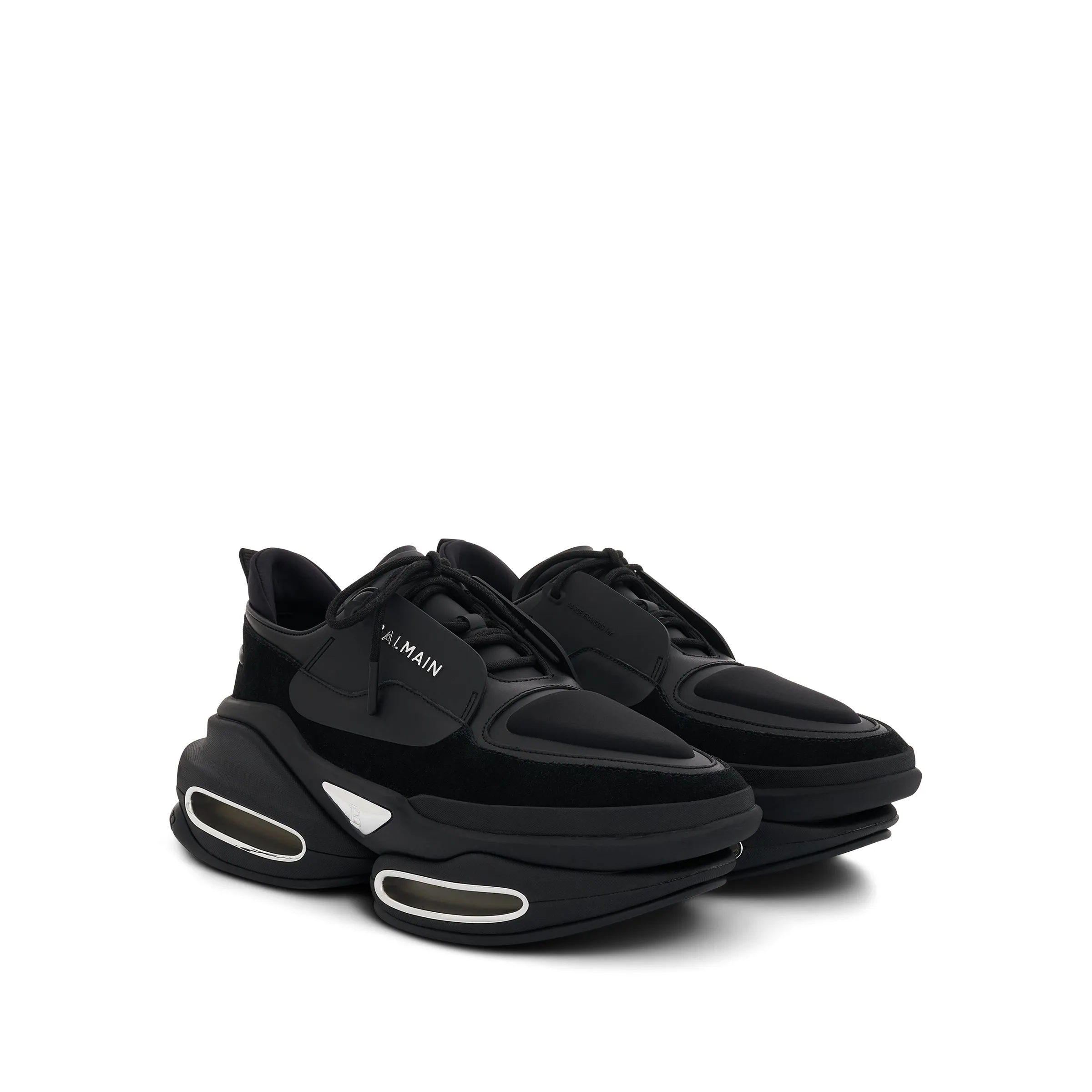 B-Bold Low Puffy Neoprene & Calfskin Sneaker in Black sold by MARAIS product image thumbnail 2