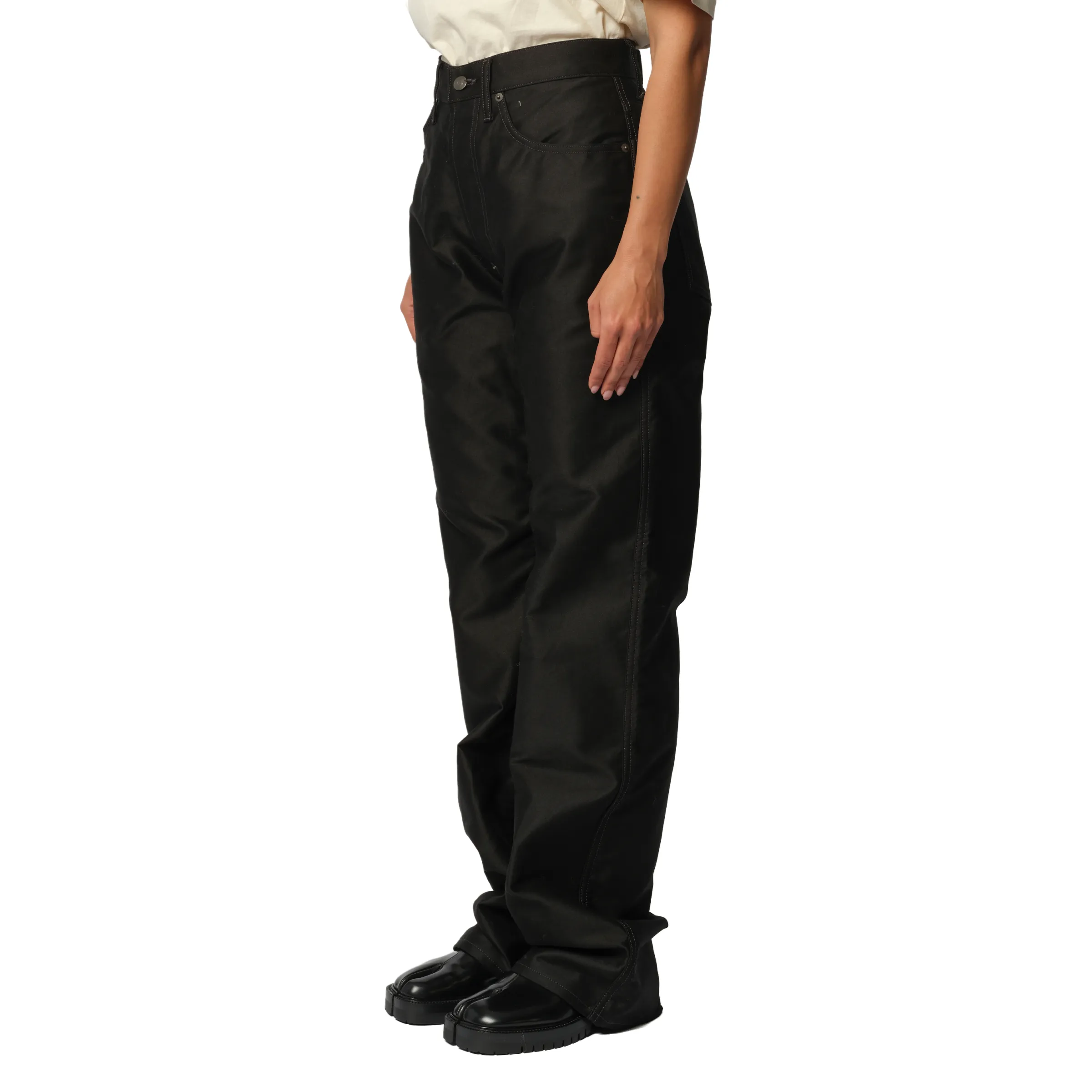 Cotton Satin 5 Pocket Pants in Black sold by MARAIS product image thumbnail 5