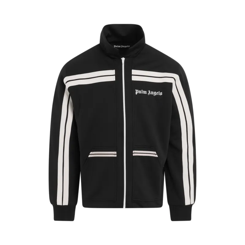 Shirt Collar Track Jacket in Black/Off White sold by MARAIS