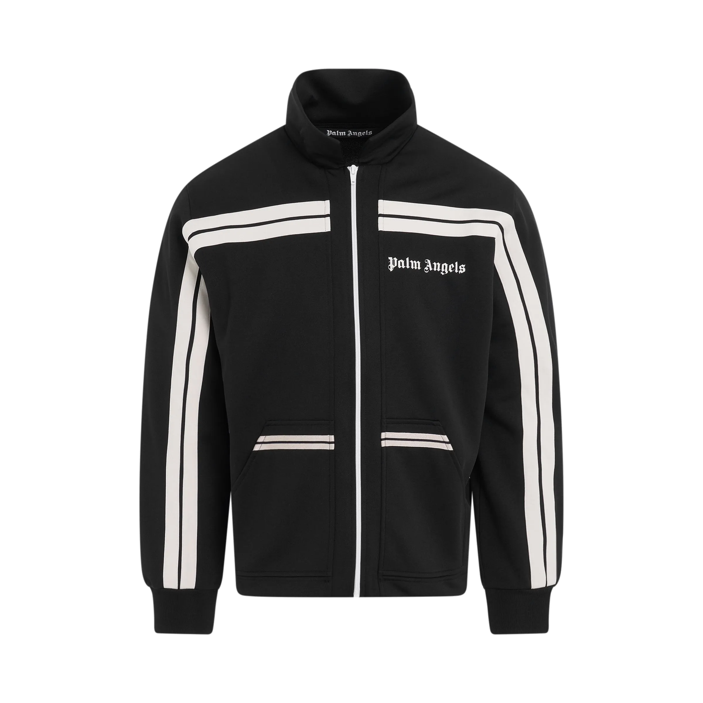 Shirt Collar Track Jacket in Black/Off White sold by MARAIS