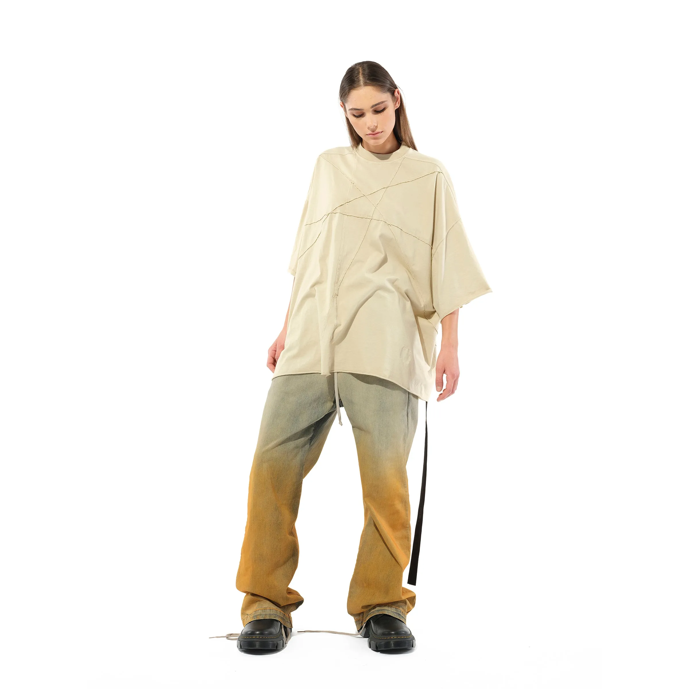 Geth Bela Denim Pats in Sky/Orange Degrade sold by MARAIS product image thumbnail 2