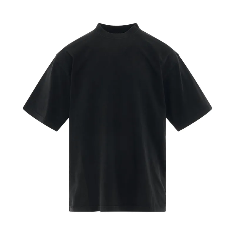 Back Logo Strass Oversized T-Shirt in Black/Silver sold by MARAIS