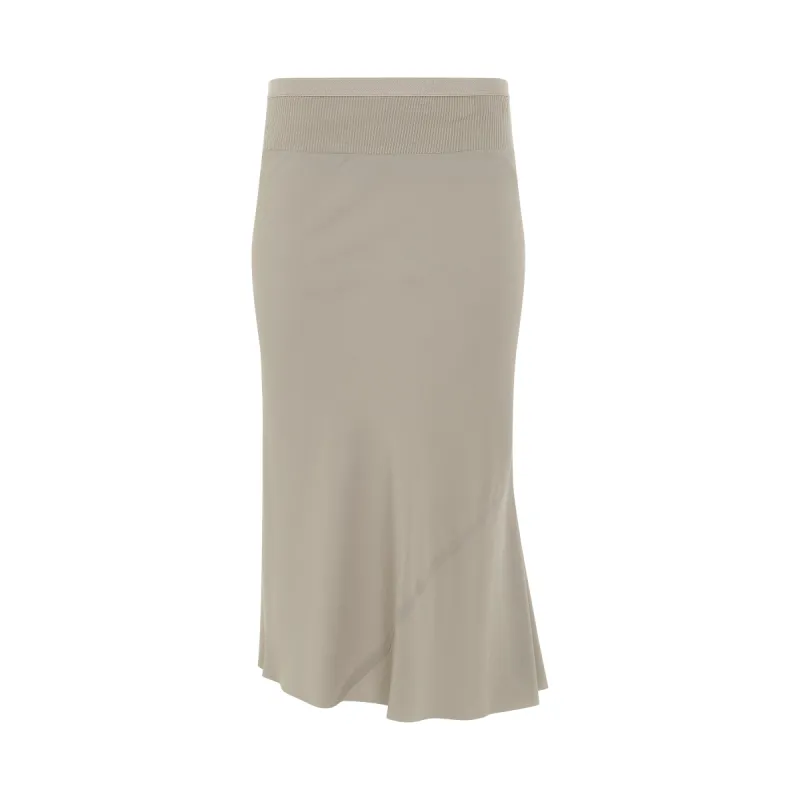Woven Knee Bias Skirt in Pearl sold by MARAIS