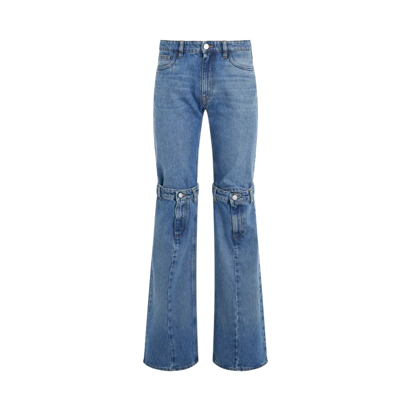 Open Knee Jeans in Washed Blue sold by MARAIS