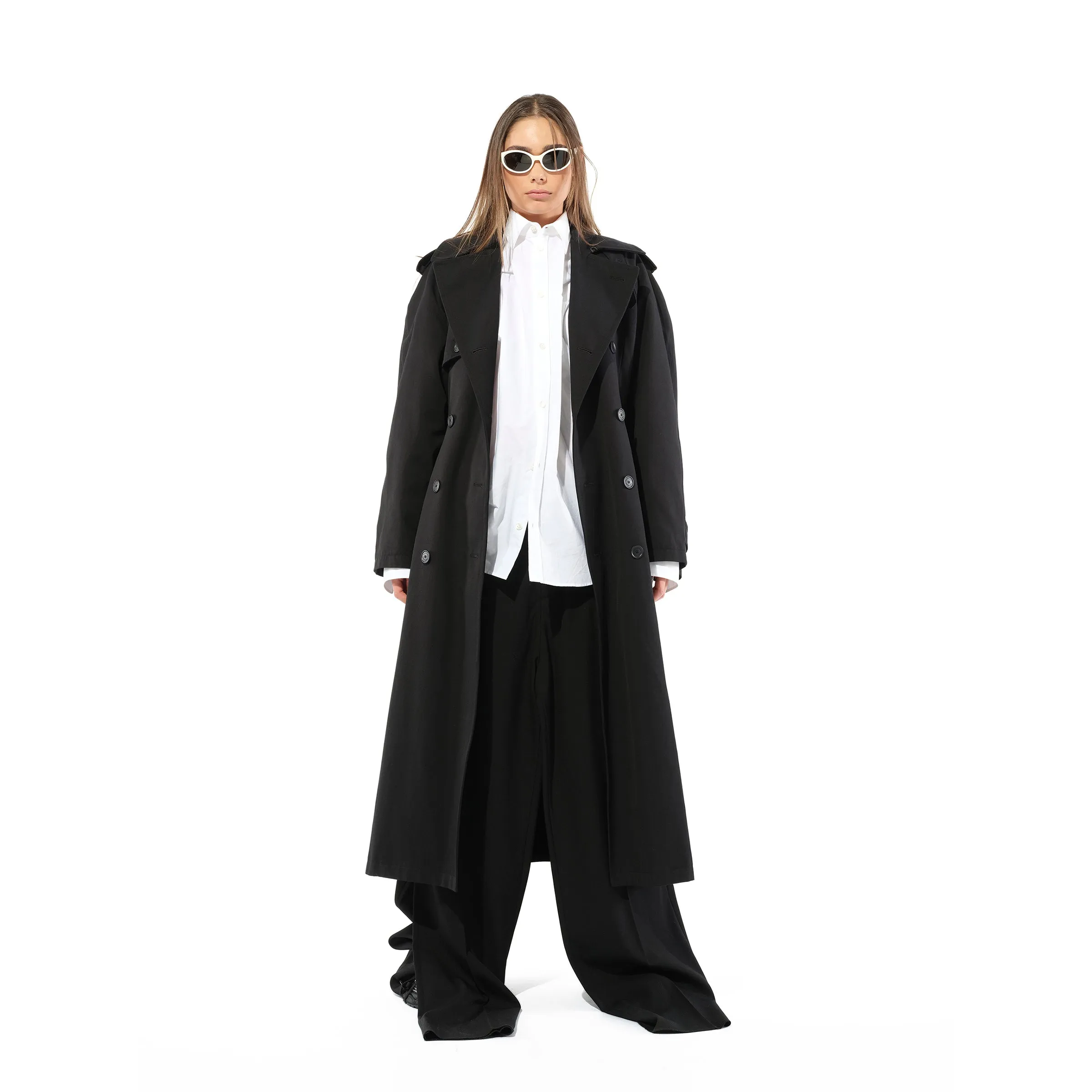 Maxi Padded Trench Coat in Black sold by MARAIS product image thumbnail 2