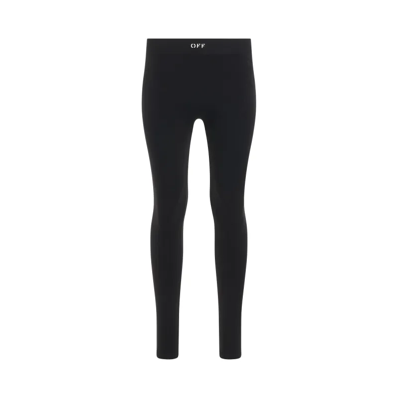 Logo Stamp Seam Leggings in Black sold by MARAIS