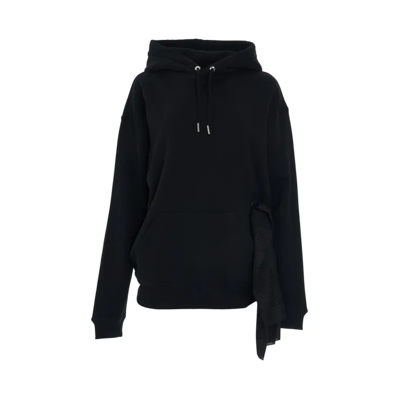 Side Eyelet Bandanas Hoodie in Black sold by MARAIS