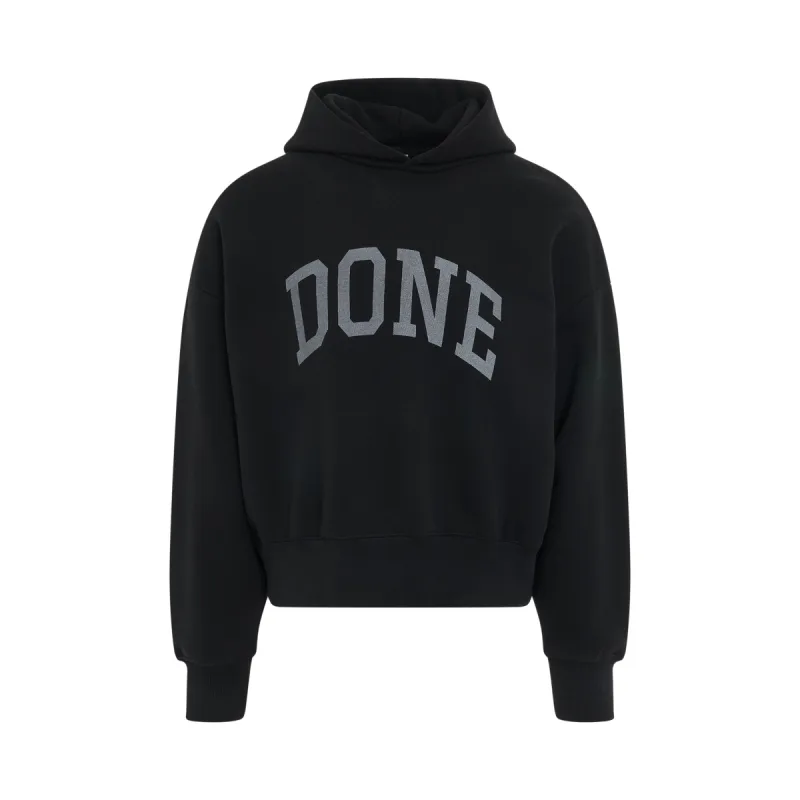 Washed Done Graphic Hoodie in Black sold by MARAIS