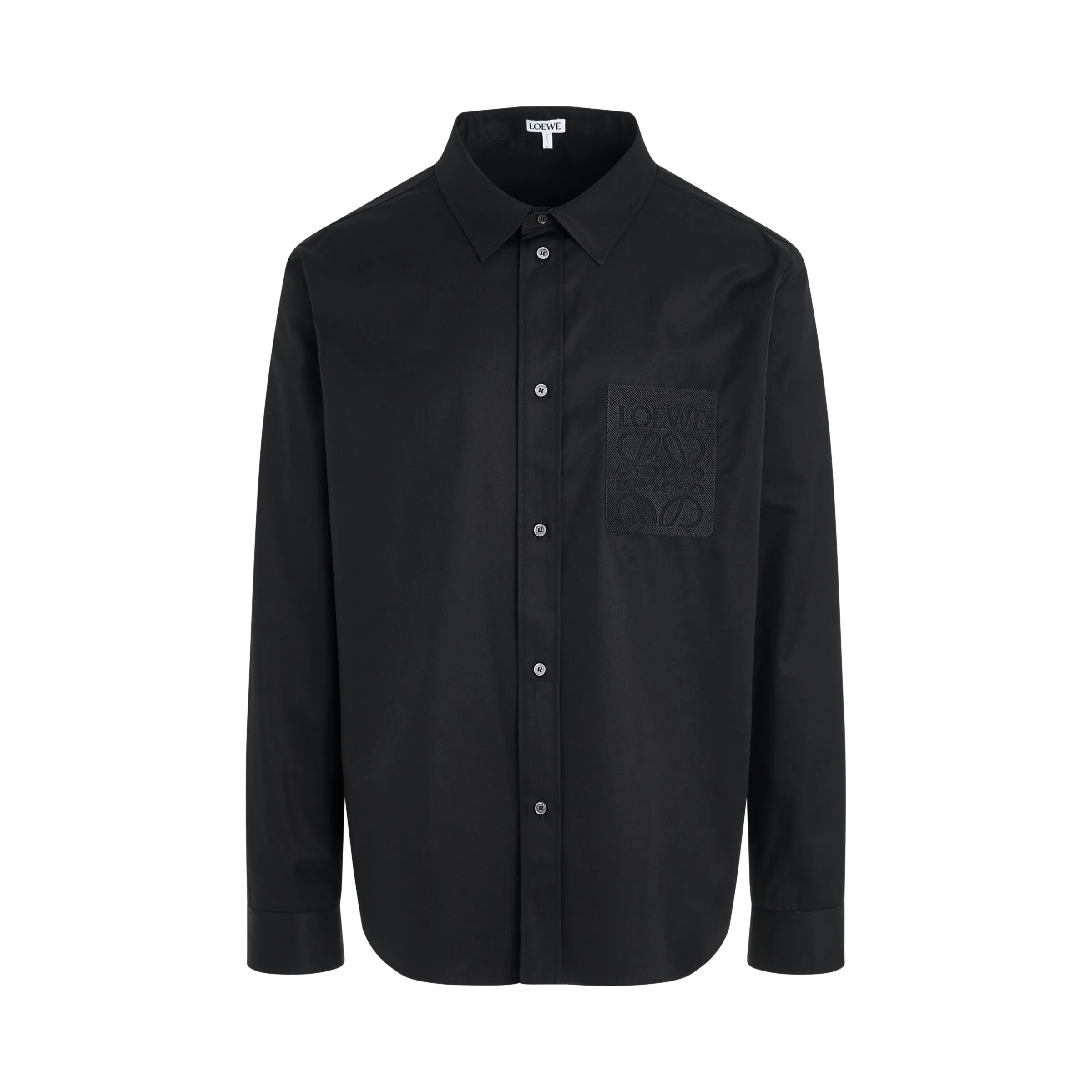 Anagram Logo Embroidered Shirt in Black sold by MARAIS
