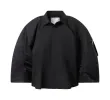 Cotton Poplin x Nylon Twill Shirt in Black sold by MARAIS
