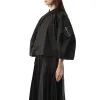 Cotton Poplin x Nylon Twill Shirt in Black sold by MARAIS