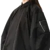 Cotton Poplin x Nylon Twill Shirt in Black sold by MARAIS