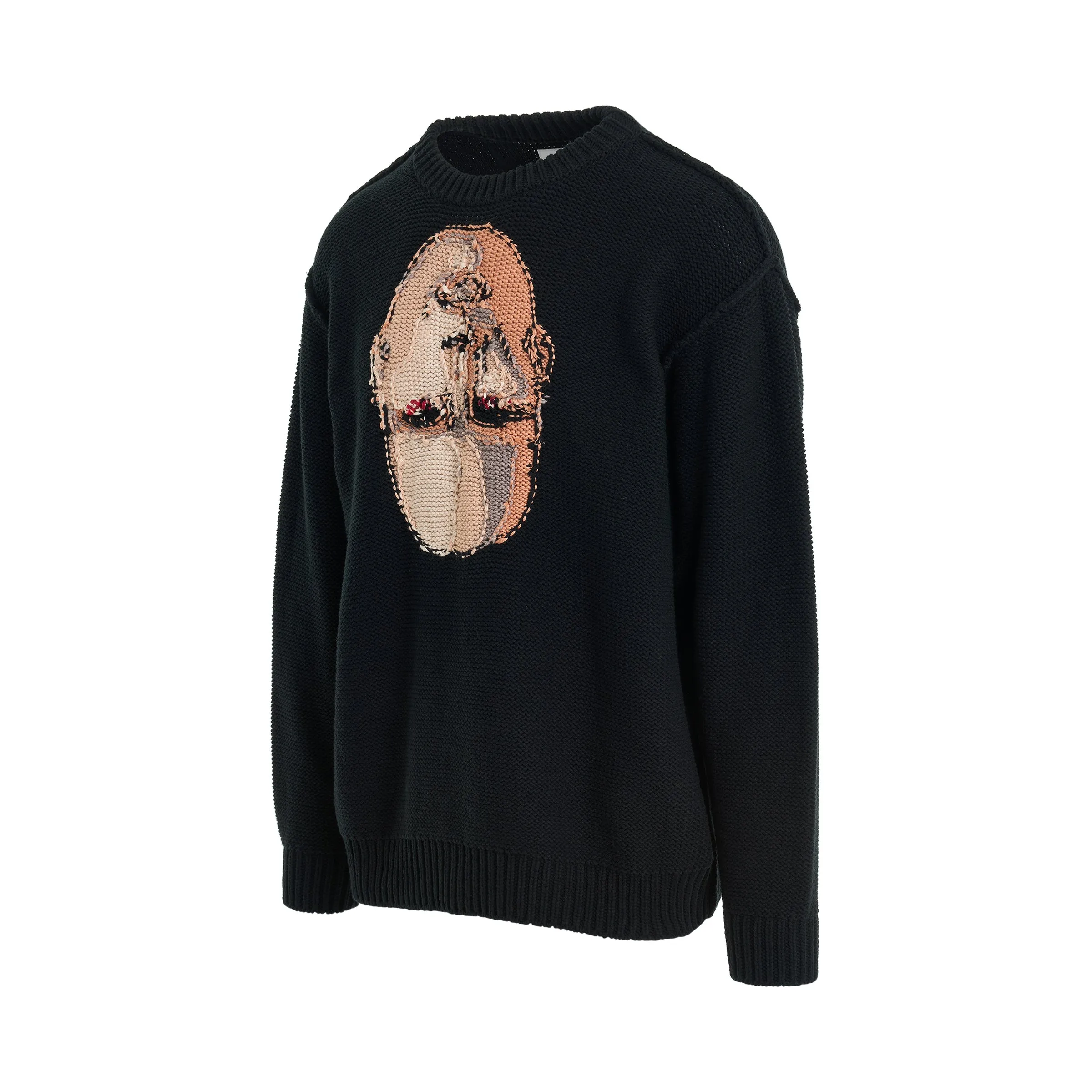 Hand-Knitting Jacquard Sweater in Black sold by MARAIS product image thumbnail 2