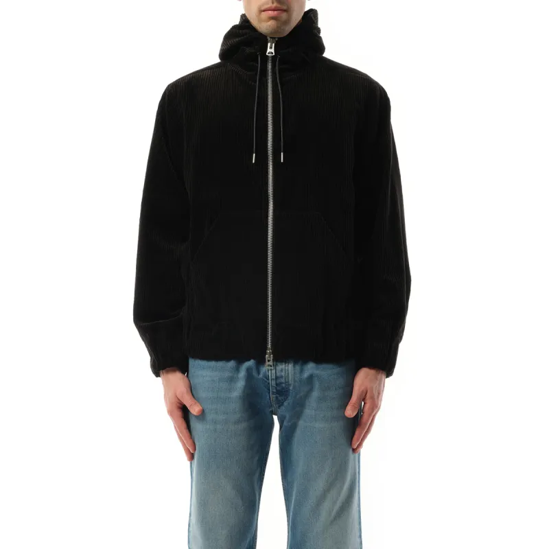 Corduroy Zip-Up Hoodie in Black sold by MARAIS