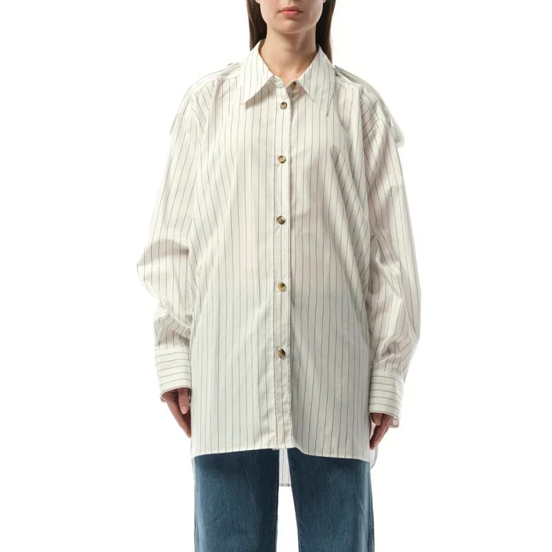 Tamal Top in White/Navy sold by MARAIS