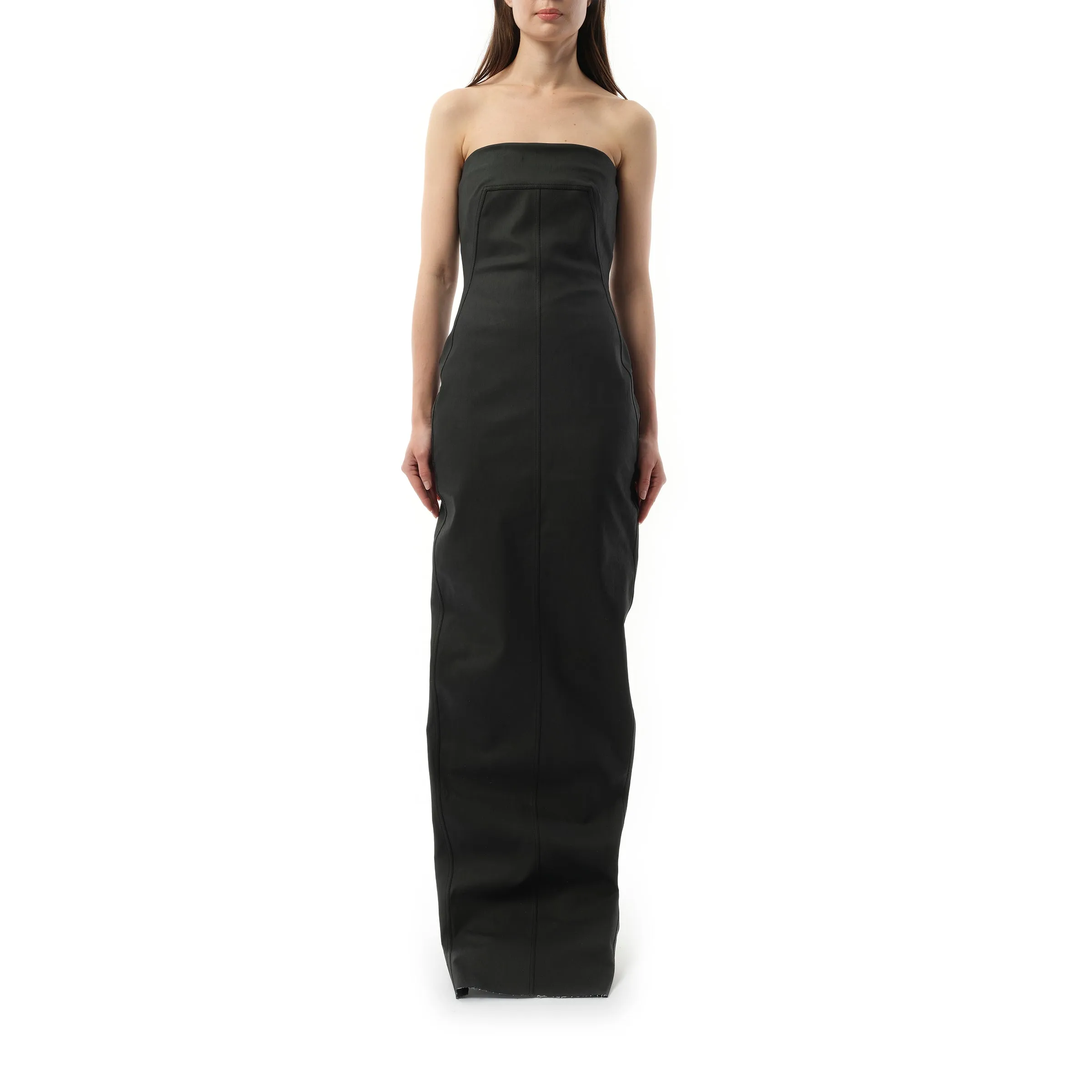 Stretch Denim Bustier Gown in Black sold by MARAIS product image thumbnail 4